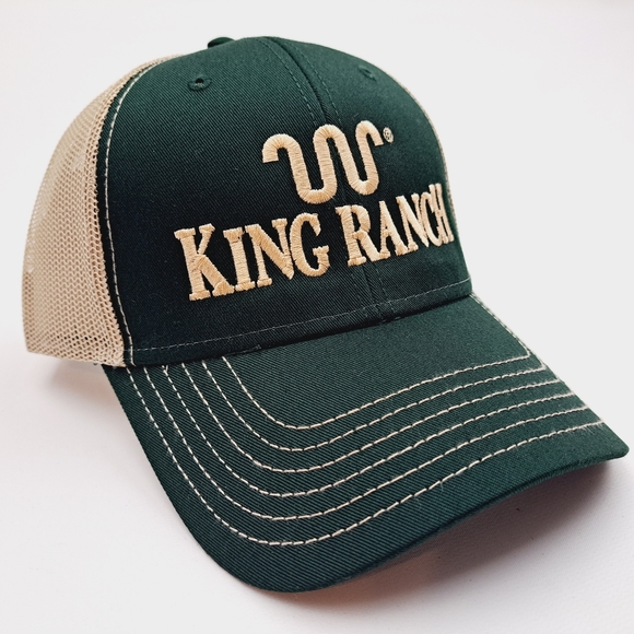 King Ranch Mesh Trucker Snapback Hat Cap Green Embroidered - Picture 3 of 4